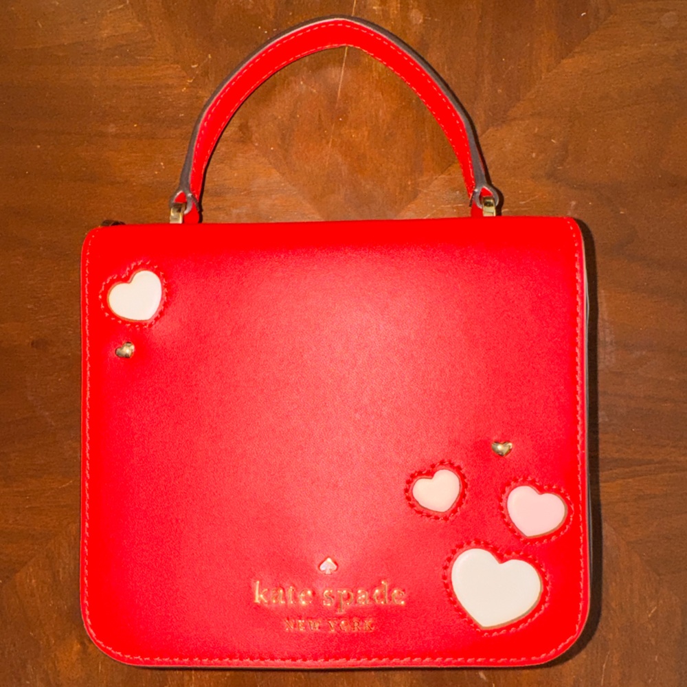 Kate Spade Red Mini Bag with Heart Strap - Picture 4 of 6